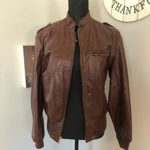 Brown leather vintage Cooper jacket. Size small.